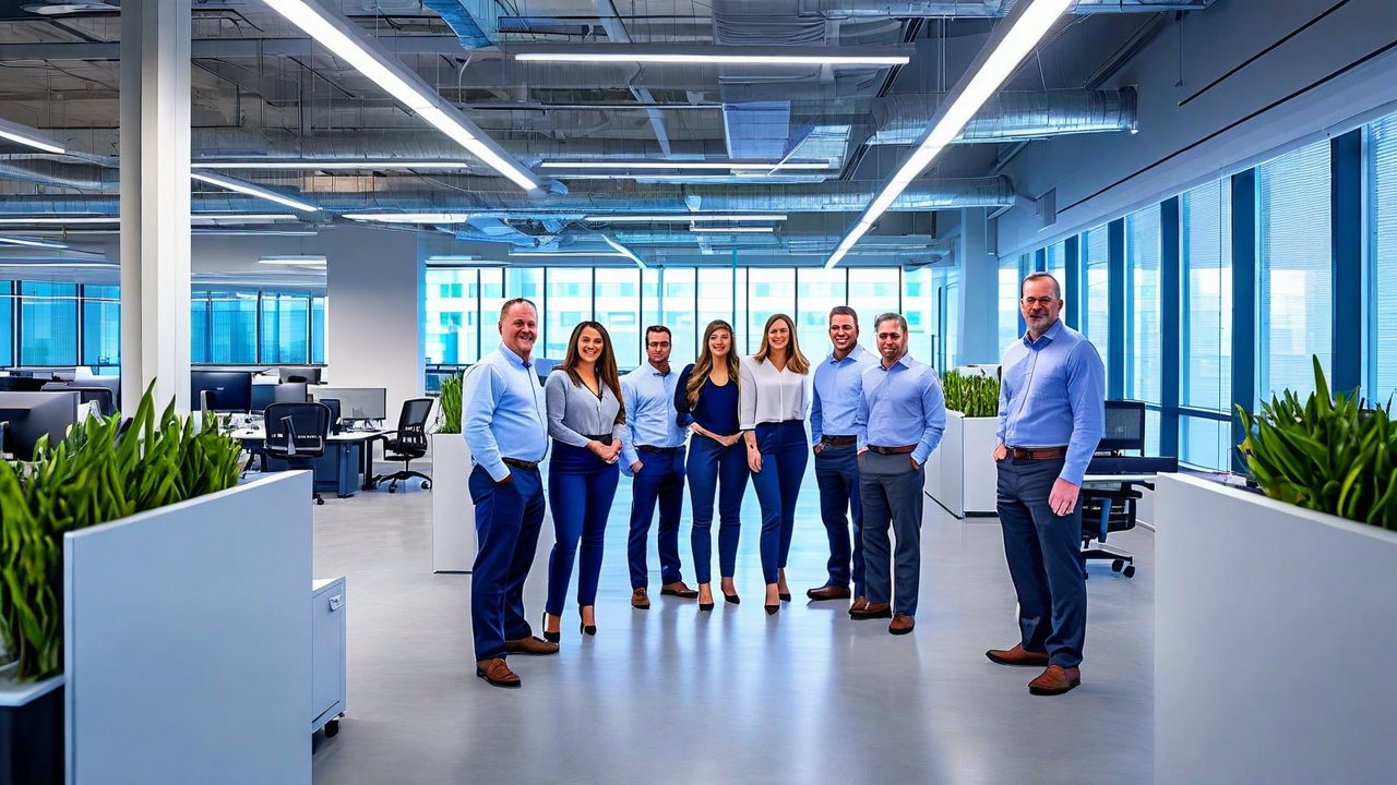 Company / office photo —  Team at Raleigh HQ or industrial facility deployment